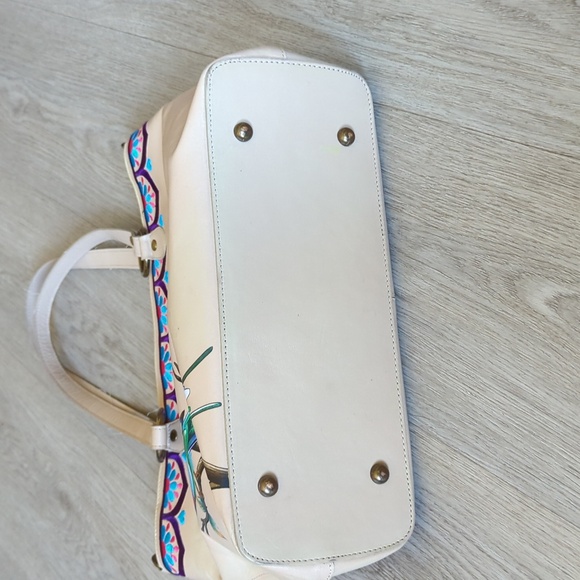 Anuschka Hand-Painted and Embroidered LeatherLarge Tote-Bird Song - Picture 3 of 5